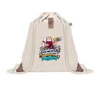 Sac à Dos avec Pochette Avant Beige Employee de Restauration C'est juste la Meilleure Métier | Sac de Sport 220 g/m² avec 50% de Coton Recyclé Poche Velcro 8 L | Gym Piscine École
