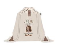 Sac à Dos avec Pochette Avant Beige Épagneul Picard | Sac de Sport 220 g/m² avec 50% de Coton Recyclé Poche à Scratch 8 L | Gym Piscine École Propriétaire Chien