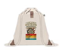 Sac à Dos avec Pochette Avant Beige Fléchettes Pourquoi je perds | Sac de Sport 220 g/m² avec 50% de Coton Recyclé Poche Velcro 8 L | Gym Piscine École