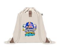 Sac à Dos avec Pochette Avant Beige Gestionnaire de Paie C'est juste la Meilleure Métier | Sac de Sport 220 g/m² avec 50% de Coton Recyclé Poche Velcro 8 L | Gym Piscine École