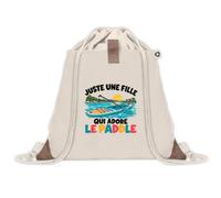 Sac à Dos avec Pochette Avant Beige Juste une fille qui adore le paddle | Sac de Sport 220 g/m² avec 50% de Coton Recyclé Poche Velcro 8 L | Gym Piscine École Paddleuse