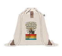 Sac à Dos avec Pochette Avant Beige Karaoké Pourquoi je perds | Sac de Sport 220 g/m² avec 50% de Coton Recyclé Poche Velcro 8 L | Gym Piscine École