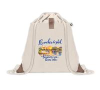 Sac à Dos avec Pochette Avant Beige Le coucher de soleil, toujours une bonne idée | Sac de Sport 220 g/m² avec 50% de Coton Recyclé Poche à Scratch 8 L | Gym Piscine École Rêveur Rêveuse