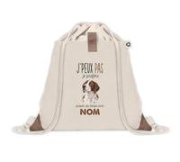 Sac à Dos avec Pochette Avant Beige Pointer Anglais : Passer du temps | Sac de Sport 220 g/m² avec 50% de Coton Recyclé Poche Velcro 8 L | Gym Piscine École Propriétaire Chien