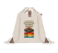 Sac à Dos avec Pochette Avant Beige Quad Pourquoi je perds | Sac de Sport 220 g/m² avec 50% de Coton Recyclé Poche Velcro 8 L | Gym Piscine École