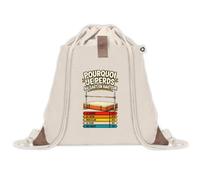 Sac à Dos avec Pochette Avant Beige Saut en Hauteur Pourquoi je perds | Sac de Sport 220 g/m² avec 50% de Coton Recyclé Poche Velcro 8 L | Gym Piscine École
