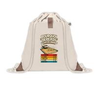 Sac à Dos avec Pochette Avant Beige Saut en Longueur Pourquoi je perds | Sac de Sport 220 g/m² avec 50% de Coton Recyclé Poche Velcro 8 L | Gym Piscine École
