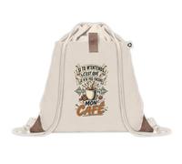 Sac à Dos avec Pochette Avant Beige Si tu m'entends, c'est que je n'ai pas encore mon café Humour Beauf et drôle | Sac de Sport 220 g/m² avec 50% de Coton Recyclé Poche Velcro 8 L | Gym Piscine École