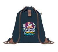 Sac à Dos avec Pochette Avant Bleu Marine Chargee de Recrutement C'est juste la Meilleure Métier | Sac de Sport 220 g/m² avec 50% de Coton Recyclé Poche Velcro 8 L | Gym Piscine École
