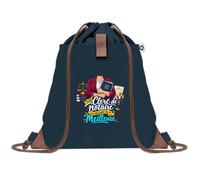 Sac à Dos avec Pochette Avant Bleu Marine Clerc de Notaire C'est juste la Meilleure Métier | Sac de Sport 220 g/m² avec 50% de Coton Recyclé Poche Velcro 8 L | Gym Piscine École