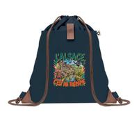 Sac à Dos avec Pochette Avant Bleu Marine L'alsace c'est ma thérapie | Sac de Sport 220 g/m² avec 50% de Coton Recyclé Poche Velcro 8 L | Gym Piscine École