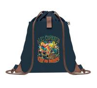 Sac à Dos avec Pochette Avant Bleu Marine Les copines c'est ma thérapie | Sac de Sport 220 g/m² avec 50% de Coton Recyclé Poche Velcro 8 L | Gym Piscine École