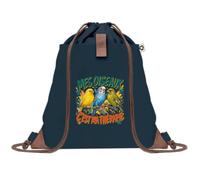 Sac à Dos avec Pochette Avant Bleu Marine Mes oiseaux c'est ma thérapie | Sac de Sport 220 g/m² avec 50% de Coton Recyclé Poche Velcro 8 L | Gym Piscine École