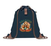 Sac à Dos avec Pochette Avant Bleu Marine Mon cocker c'est ma thérapie | Sac de Sport 220 g/m² avec 50% de Coton Recyclé Poche Velcro 8 L | Gym Piscine École