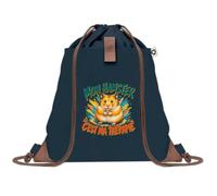Sac à Dos avec Pochette Avant Bleu Marine Mon hamster c'est ma thérapie | Sac de Sport 220 g/m² avec 50% de Coton Recyclé Poche Velcro 8 L | Gym Piscine École