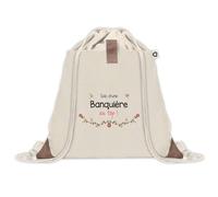 Sac à dos avec pochette Banquière au Top | Sac de Sport et Gym avec cordelettes en Toile | Idée Cadeau Collègue Noël Anniversaire | Sac Doudou