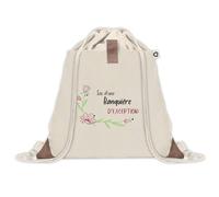 Sac à dos avec pochette Banquière d'exception | Sac de Sport et Gym avec cordelettes en Toile | Idée Cadeau Collègue Noël Anniversaire | Sac Doudou