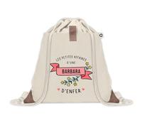 Sac à dos avec pochette Barbara Les Affaires d'Enfer | Sac de Sport et Gym avec cordelettes en Toile | Idée Cadeau Collègue Noël Anniversaire | Sac Doudou