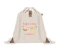 Sac à Dos avec Pochette Capucine : Les affaires de rechange | Sac Crèche École Maternelle Petite Section | Coton Recyclé 8 L Poche Velcro | Cadeau Rentrée Fille