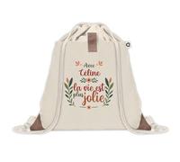 Sac à dos avec pochette Céline la vie est plus jolie | Sac de Gym et Sport, Sac Doudou Enfant Cadeau Fête des Mères Anniversaire Soeur Noël Tata Marraine