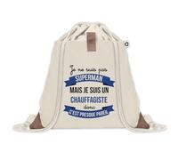 Sac à dos avec pochette Chauffagiste Super-Héros Homme | Sac de Sport et Gym avec cordelettes en Toile | Idée Cadeau Collègue Noël Anniversaire | Sac Doudou
