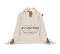 Sac à dos avec pochette Community Manager au Top | Sac de Sport et Gym avec cordelettes en Toile | Idée Cadeau Collègue Noël Anniversaire | Sac Doudou