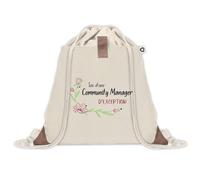 Sac à dos avec pochette Community Manager d'exception | Sac de Sport et Gym avec cordelettes en Toile | Idée Cadeau Collègue Noël Anniversaire | Sac Doudou