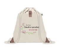 Sac à dos avec pochette Educatrice Spécialisée d'exception | Sac de Sport et Gym avec cordelettes en Toile | Idée Cadeau Collègue Noël Anniversaire | Sac Doudou