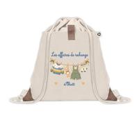 Sac à Dos avec Pochette Eliott : Les affaires de rechange | Sac Crèche École Maternelle Petite Section | Coton Recyclé 8 L Poche Velcro | Cadeau Rentrée Garçon