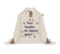Sac à dos avec pochette Faustine elle assure grave ! | Sac de Gym et Sport, Sac Doudou Enfant Cadeau Fête des Mères Anniversaire Soeur Noël Tata Marraine