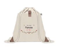 Sac à dos avec pochette Fiancée au Top | Sac de Sport et Gym avec cordelettes en Toile | Idée Cadeau Collègue Noël Anniversaire | Sac Doudou