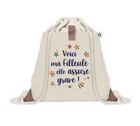 Sac à dos avec pochette Filleule elle assure grave ! | Sac de Gym et Sport, Sac Doudou Enfant Cadeau Fête des Mères Anniversaire Soeur Noël Tata Marraine