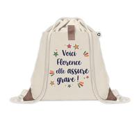 Sac à dos avec pochette Florence elle assure grave ! | Sac de Gym et Sport, Sac Doudou Enfant Cadeau Fête des Mères Anniversaire Soeur Noël Tata Marraine
