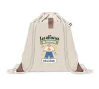 Sac à Dos avec Pochette Héloïse : Les affaires de secours - fille | Sac Crèche École Maternelle Petite Section | Coton Recyclé 8 L Poche Velcro | Cadeau Rentrée