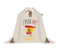 Sac à dos avec pochette J'peux Pas Espagnol | Sac de Sport et Gym avec cordelettes en Toile | Idée Cadeau Collègue Noël Anniversaire | Sac Doudou