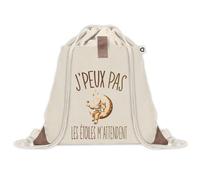 Sac à dos avec pochette J'peux Pas Étoiles Astrologie | Sac de Sport et Gym avec cordelettes en Toile | Idée Cadeau Collègue Noël Anniversaire | Sac Doudou