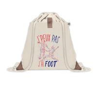 Sac à dos avec pochette J'peux Pas Foot Équipe De France | Sac de Sport et Gym avec cordelettes en Toile | Idée Cadeau Collègue Noël Anniversaire | Sac Doudou
