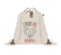 Sac à dos avec pochette J'peux Pas Gospel | Sac de Sport et Gym avec cordelettes en Toile | Idée Cadeau Collègue Noël Anniversaire | Sac Doudou
