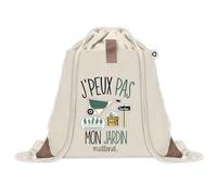 Sac à dos avec pochette J'peux Pas Jardin | Sac de Sport et Gym avec cordelettes en Toile | Idée Cadeau Collègue Noël Anniversaire | Sac Doudou