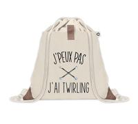 Sac à dos avec pochette J'peux Pas Twirling | Sac de Sport et Gym avec cordelettes en Toile | Idée Cadeau Collègue Noël Anniversaire | Sac Doudou