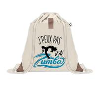 Sac à dos avec pochette J'peux Pas Zumba | Sac de Sport et Gym avec cordelettes en Toile | Idée Cadeau Collègue Noël Anniversaire | Sac Doudou