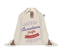 Sac à dos avec pochette Juge Meilleure du Monde | Sac de Sport et Gym avec cordelettes en Toile | Idée Cadeau Collègue Noël Anniversaire | Sac Doudou