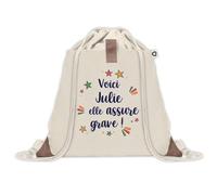Sac à dos avec pochette Julie elle assure grave ! | Sac de Gym et Sport, Sac Doudou Enfant Cadeau Fête des Mères Anniversaire Soeur Noël Tata Marraine