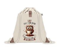 Sac à dos avec pochette Laly Chouette Grain | Sac de Sport et Gym avec cordelettes en Toile | Idée Cadeau Collègue Noël Anniversaire | Sac Doudou