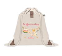 Sac à Dos avec Pochette Lina : Les affaires de rechange | Sac Crèche École Maternelle Petite Section | Coton Recyclé 8 L Poche à Scratch | Cadeau Rentrée Fille
