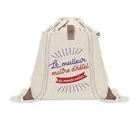 Sac à dos avec pochette Maître d’Hôtel Meilleur du Monde | Sac de Sport et Gym avec cordelettes en Toile | Idée Cadeau Collègue Noël Anniversaire | Sac Doudou