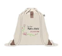 Sac à dos avec pochette Maître d'Hôtel d'exception | Sac de Sport et Gym avec cordelettes en Toile | Idée Cadeau Collègue Noël Anniversaire | Sac Doudou