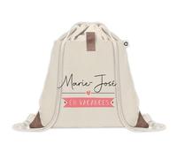 Sac à dos avec pochette Marie-José en Vacances | Sac de Sport et Gym avec cordelettes en Toile | Idée Cadeau Collègue Noël Anniversaire | Sac Doudou