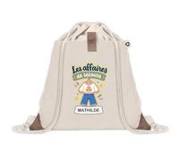 Sac à Dos avec Pochette Mathilde : Les affaires de secours - fille | Sac Crèche École Maternelle Petite Section | Coton Recyclé 8 L Poche Velcro | Cadeau Rentrée