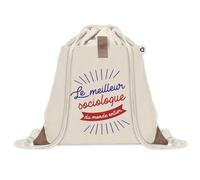 Sac à dos avec pochette Sociologue Meilleur du Monde | Sac de Sport et Gym avec cordelettes en Toile | Idée Cadeau Collègue Noël Anniversaire | Sac Doudou